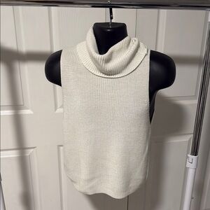 ANTONIO MELANI Ivory Sleeveless Turtleneck Sweater